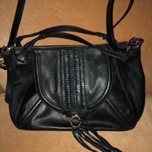 Black Pebble Leather Handbag